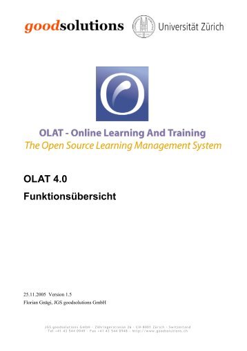 OLAT 4.0 Funktionsübersicht