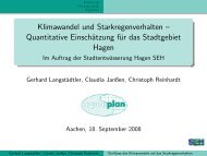 Einflüsse des Klimawandels auf das Starkregenverhalten am Beispiel