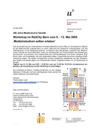 Workshop im RailCity Bern vom 9. - 13. Mai 2005 - Studium der ...