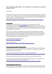 Email sent from Study Abroad Office on 13th August 2012, to ...