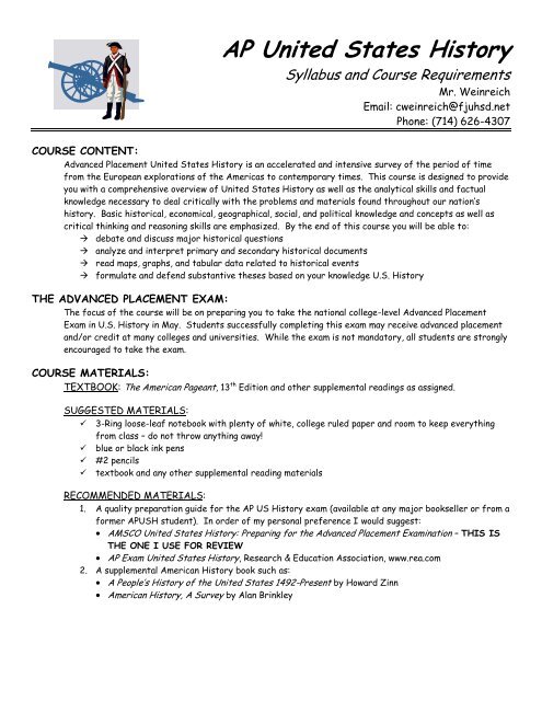 Advanced Placement Syllabus Advanced Placement Syllabus