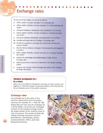 IB Econ Chap 23 Exchange Rates - Sunny Hills High School