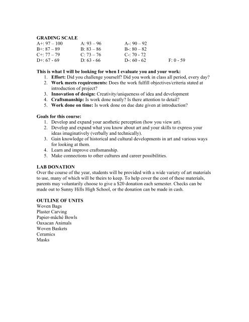 3D_Syllabus - Sunny Hills High School