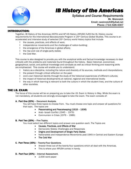 HOTA Course Syllabus - Sunny Hills High School