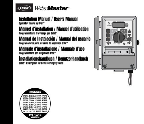 Installation Manual / User's Manual - Orbit Irrigation Products, Inc.