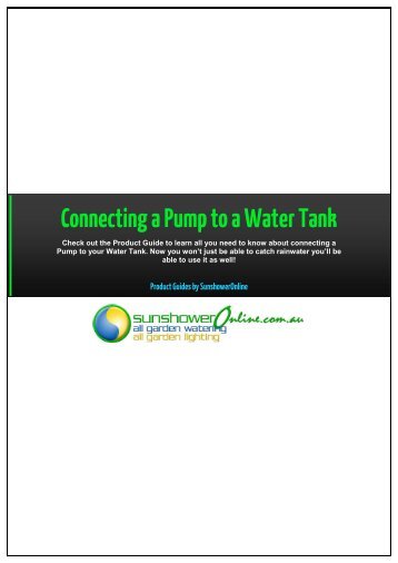 Connecting a Pump to a Water Tank - SunshowerOnline