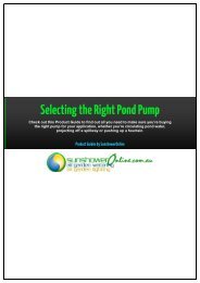 Selecting the Right Pond Pump - SunshowerOnline