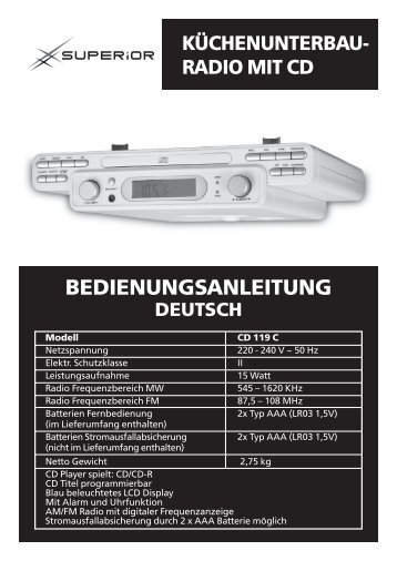 Bedienungsanleitung herunterladen - Superior