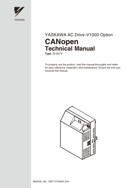 YASKAWA AC Drive-V1000 Option CANopen Technical ... - Omron
