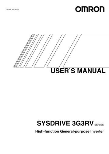 SYSDRIVE 3G3RV SERIES High-function General-purpose Inverter ...