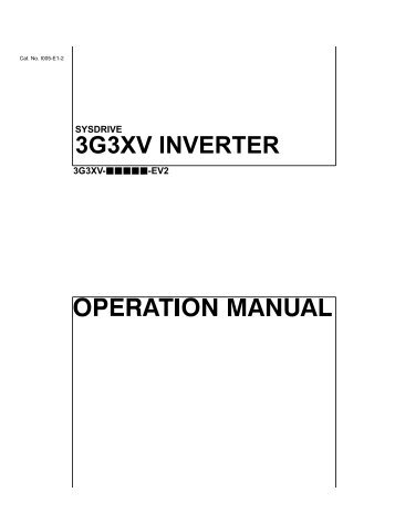 3G3XV - Operation Manual - Anglais