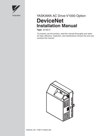 V1000 Option DeviceNet Installation Manual - Yaskawa