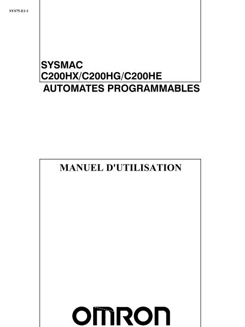 C200HX C200HG C200HE - Manuel d'utilisation - Francais