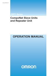 CRT1 Series CompoNet Slave Units and Repeater Unit Operation ...