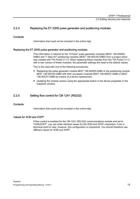 Page 1 Readme Readme Programming and Operating Manual 11 ...