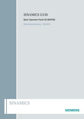 Basic Operator Panel 20 (BOP20) - Siemens Industry Online Support