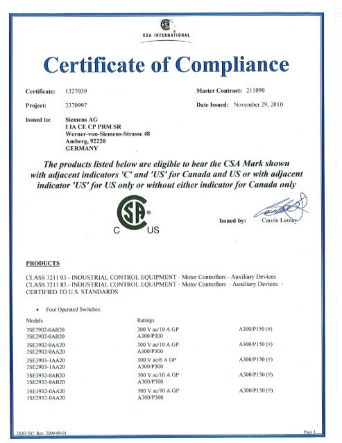 Gedachte Atlantische Oceaan weigeren Certiﬁcate of Compliance - Siemens Industry Online Support