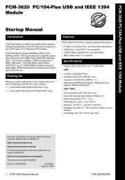 PCM-3620 PC/104-Plus USB and IEEE 1394 Module Startup Manual