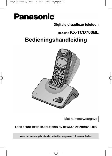 Bedieningshandleiding - Panasonic Belgium NV - Default home page