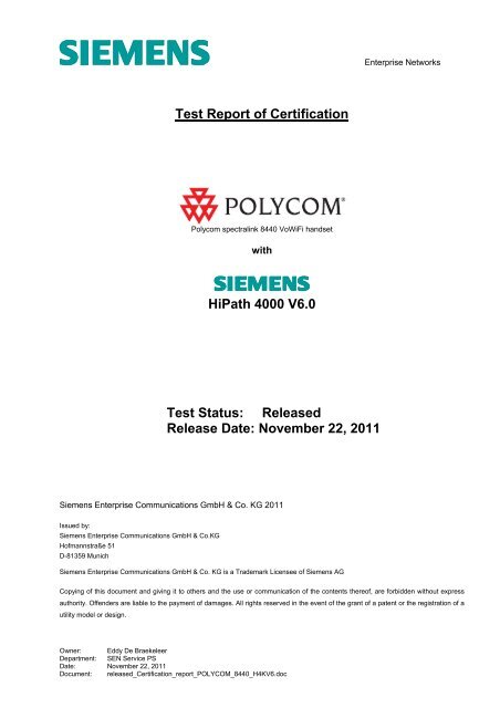 Siemens hipath 4000 v6 user manual