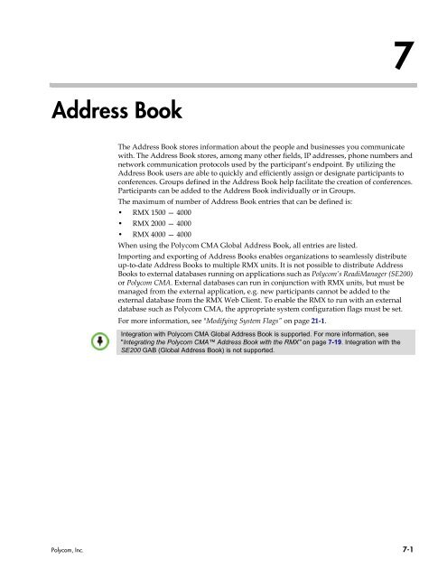 RMX 2000 Administrator's Guide Version 7.6.1 - Polycom