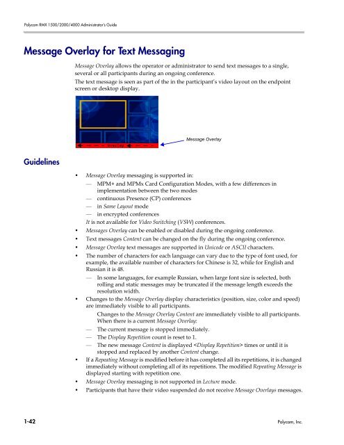 RMX 2000 Administrator's Guide Version 7.6.1 - Polycom