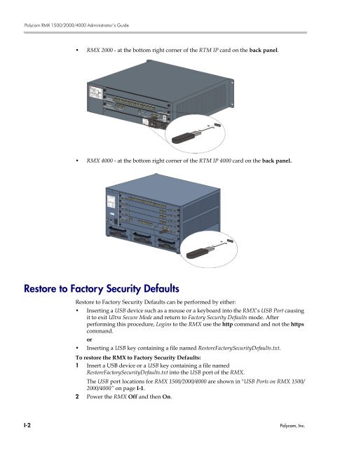 RMX 2000 Administrator's Guide Version 7.6.1 - Polycom