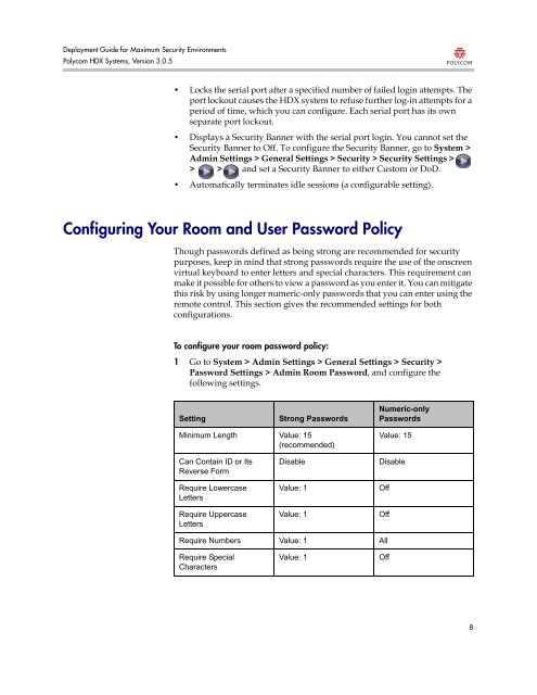 Deployment Guide for Maximum Security Environments - Polycom