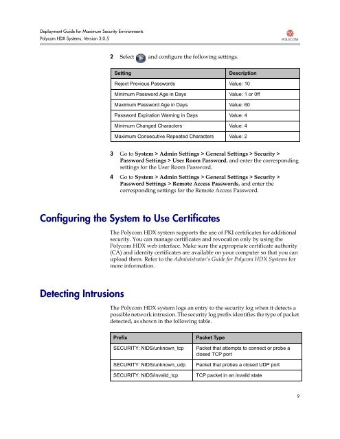 Deployment Guide for Maximum Security Environments - Polycom