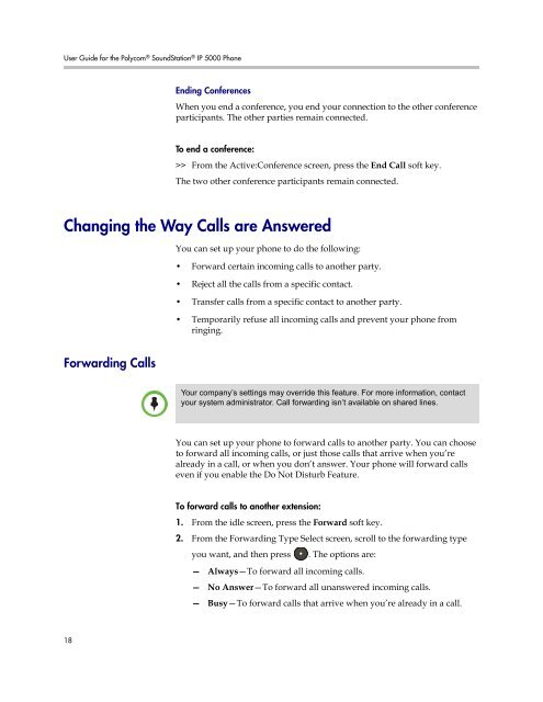 User Guide for the Polycom SoundStation IP 5000 Phone