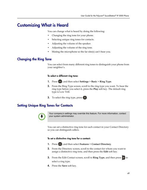 User Guide for the Polycom SoundStation IP 5000 Phone