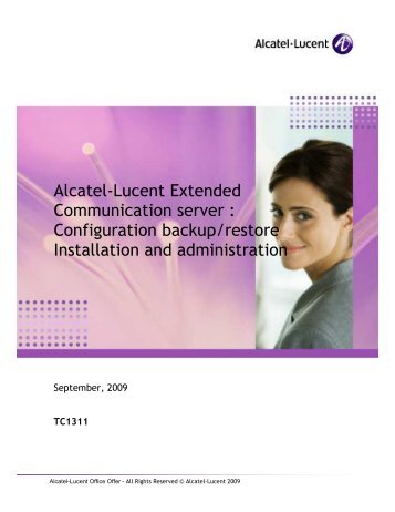 Configuration backup/restore administration guide - Alcatel-Lucent ...