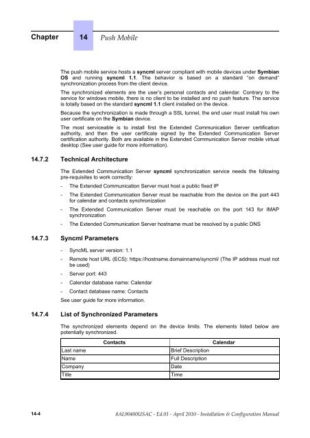 Installation and configuration manual - Alcatel-Lucent Eye-box Support