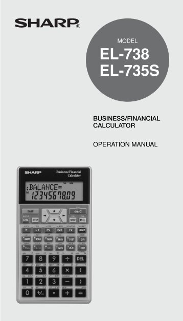 EL-738 / 735S - Sharp Australia Support