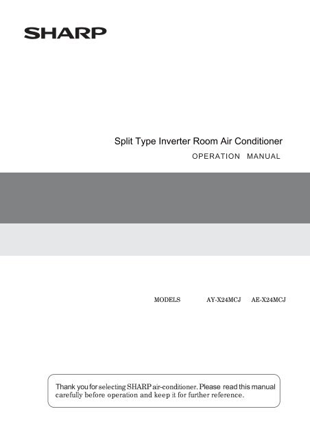 Split Type Inverter Room Air Conditioner Sharp Australia Support