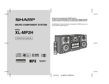 XL-MP2H - Sharp Australia Support - Sharp Corporation of Australia