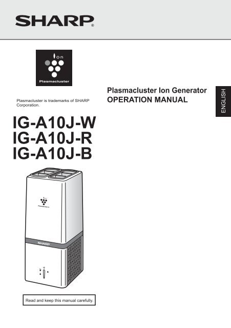 IG-A10J-W IG-A10J-R IG-A10J-B - Sharp Australia Support - Sharp ...