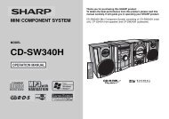 CD-SW340H - Sharp Australia Support - Sharp Corporation of ...