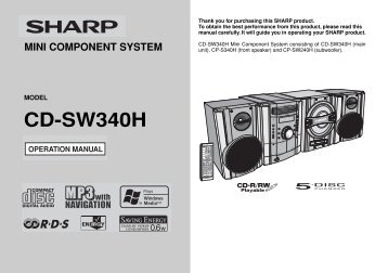 CD-SW340H - Sharp Australia Support - Sharp Corporation of ...
