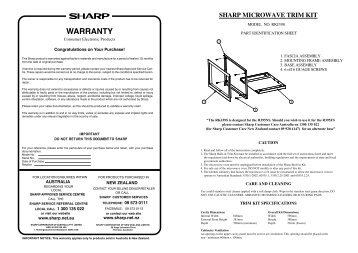 WARRANTY - Sharp Australia Support - Sharp Corporation of ...