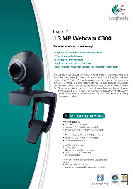 1.3 MP Webcam C300 - Distrelec