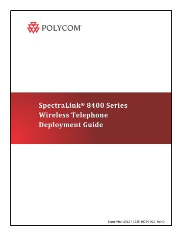 SpectraLink 8400 Series Wireless Telephones ... - Polycom Support