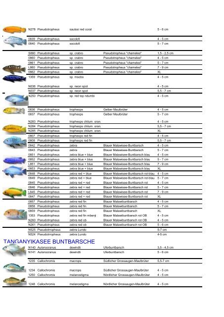 HZF-Stockliste