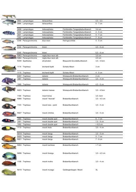 HZF-Stockliste