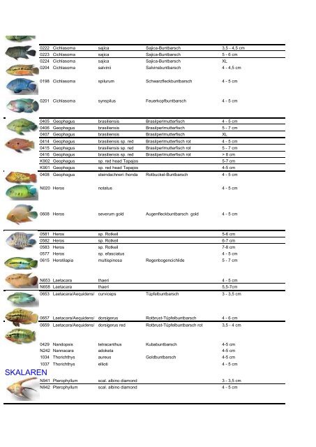 HZF-Stockliste