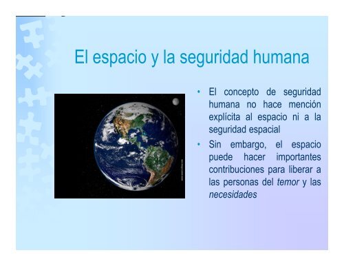 LA SEGURIDAD HUMANA Y EL ESPACIO