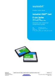 Industrial CFASTTM Card F-100 Series - Swissbit