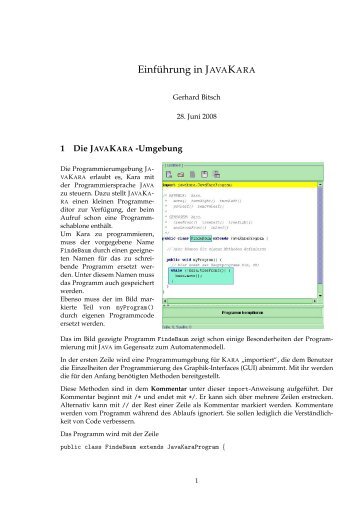 Einführung in JavaKara - SwissEduc.ch