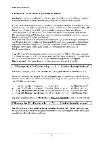 Füllmenge der CO2-Flasche in kg x 17 = Mindest ... - Aquaspender