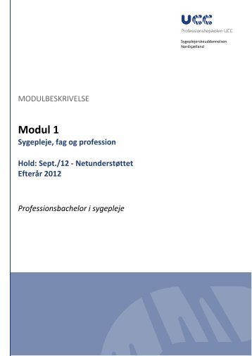 Modul 1 - Sygeplejerskeuddannelsen Nordsjælland